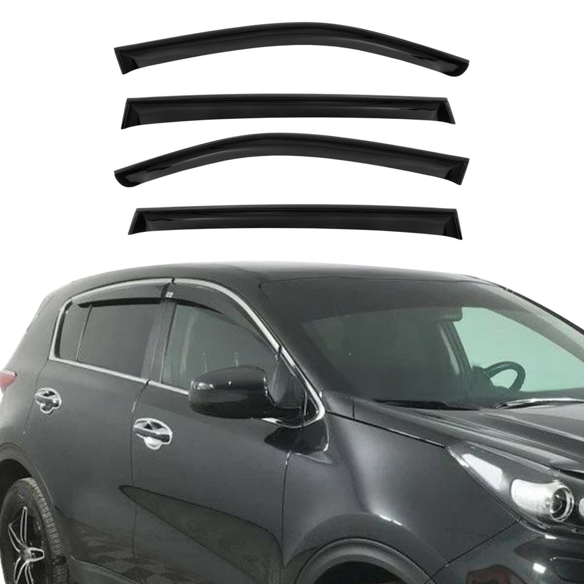 Kia Sportage Wind Deflector - Omac - Acrylic 4 Pcs - Black - 2017-2022